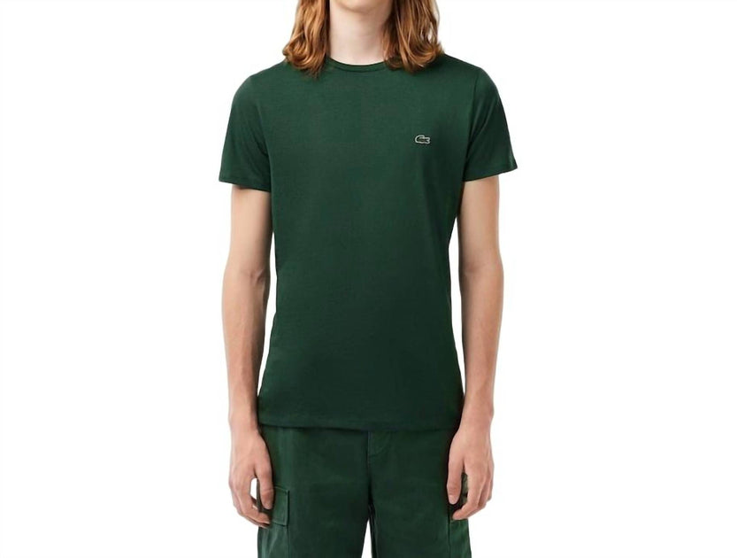 Lacoste Short Sleeve Crew Neck Pima Cotton T-Shirt Green Small 2