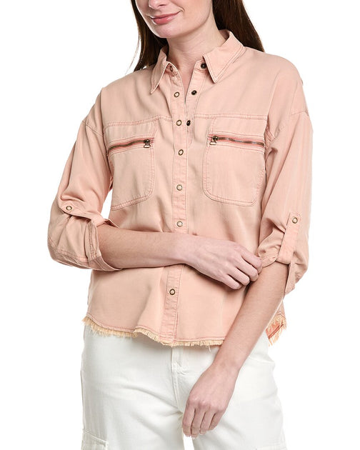 XCVVI Knapp Button-Up Top Brown Medium 2