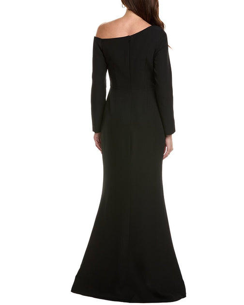 Rene Ruiz Border Crepe Gown Noir US 4 3