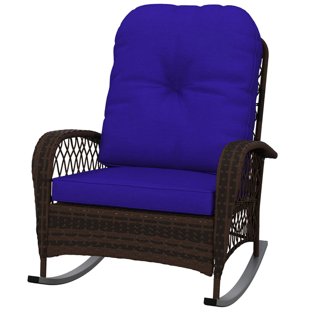 Hivvago Rocking Chair Dark Blue 2
