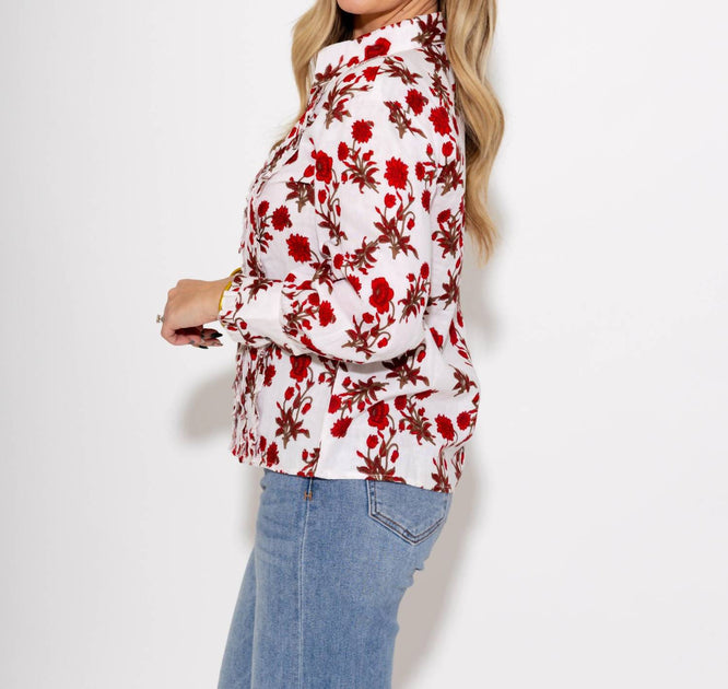 Ivy Jane Tuxedo Gauze Top White Medium 4