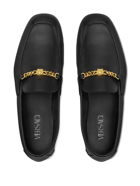 Versace Flat Leather Shoes Black EU 40 4