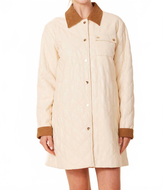 DOLCE CABO Blair Quilted Mini Jacket Beige XS 2