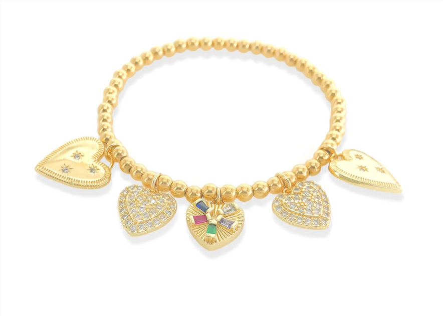 OMG BLINGS Heart Stretch Bracelet Silver One Size 2