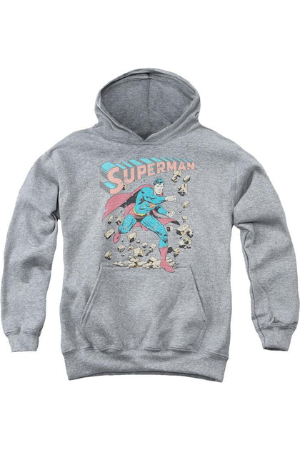 Gildan Superman Hooded Sweatshirt Grey Large 2