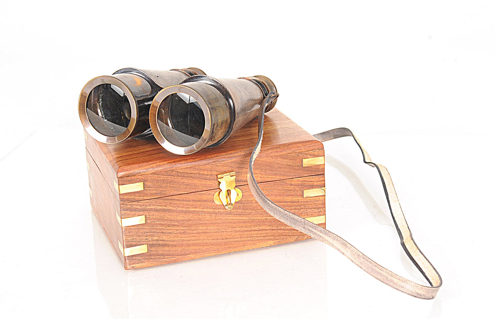 Hivvago Rustic Fernglas aus Messing und Leder 2