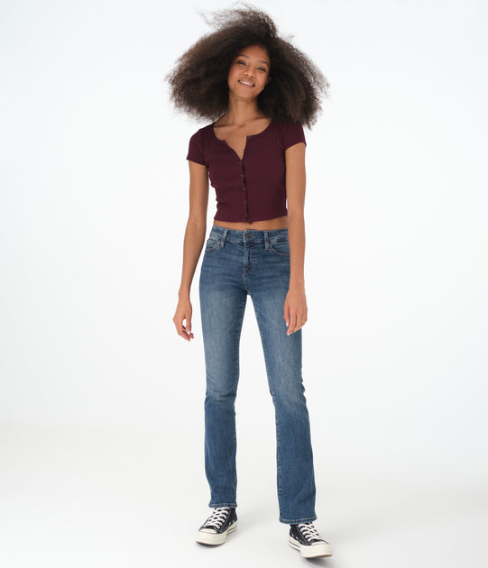 Aeropostale Mid-Rise Bootcut Jean Blue US 0 Regular 3
