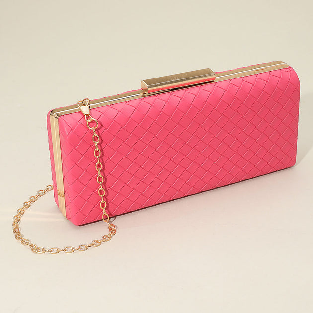 FASHNZFAB Basket Weave Clutch Bag Blue One Size 3