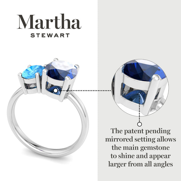 Martha Stewart Two Stone Gemstone Ring Multi US 7 8