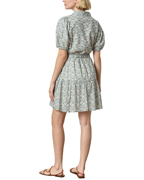 Lilla P Tiered Peplum Dress Blue Medium 3