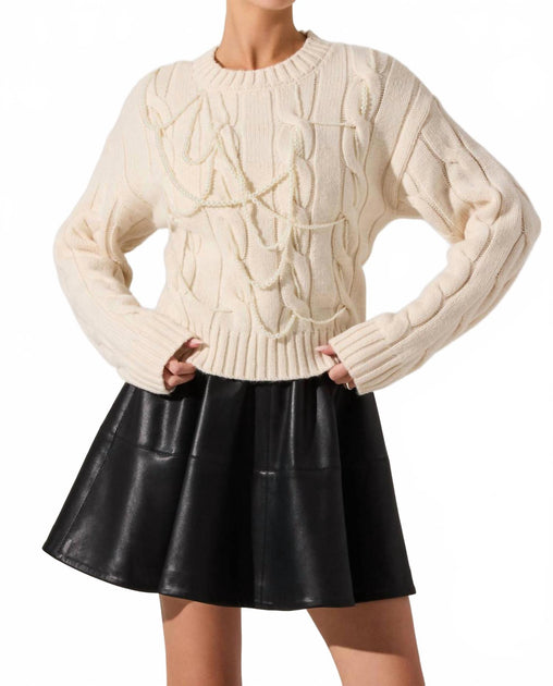 ASTR Pennina Knit Sweater Beige XS 2