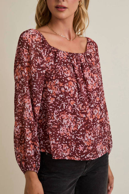 GILLI Women's Square Neck Top Red 3X 4