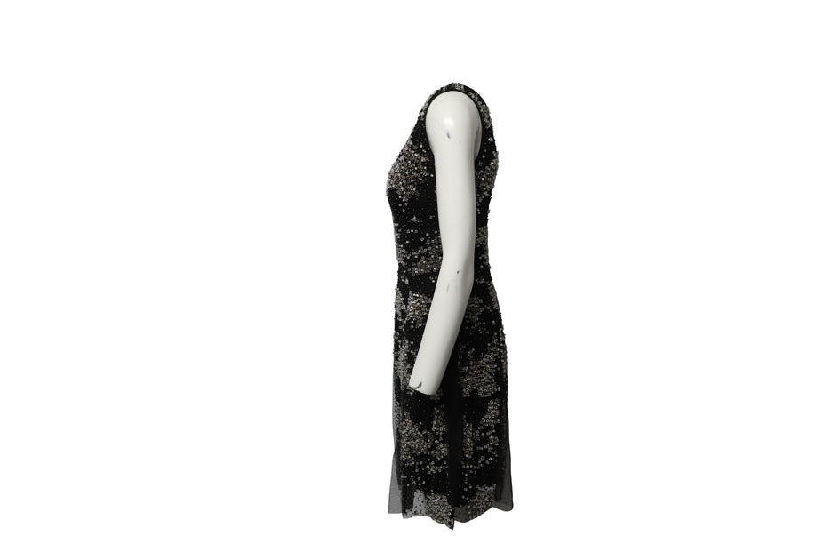 Issa Cocktailkleid mit Perlen Schwarz Small 4
