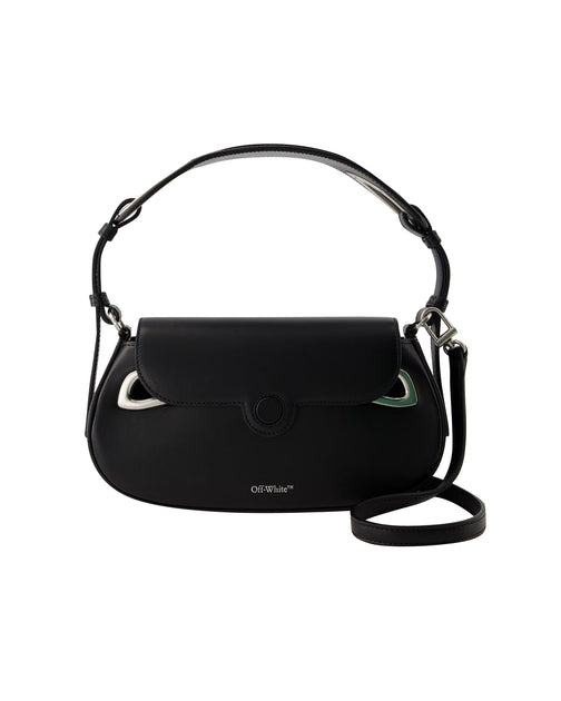 【関税込み】Clam Hobo Bag - Off White - Leather - Black Off-White Clam Hobo Bag - Off White - Leather - Black