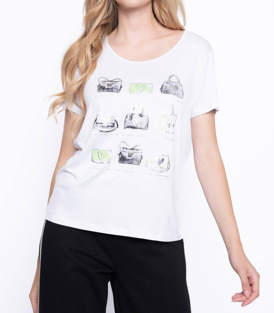 PICADILLY Happy Handbags T-Shirt White Small 2