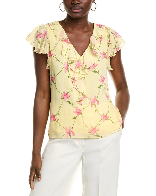 CeCe Blouse Top Yellow XSmall 2