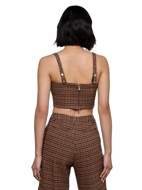L'Agence Tiffany Sleeveless Top Brown US 6 3