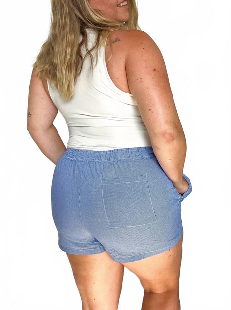 LE LIS Shorts Femme Beachside À Carreaux Bleu Small 3