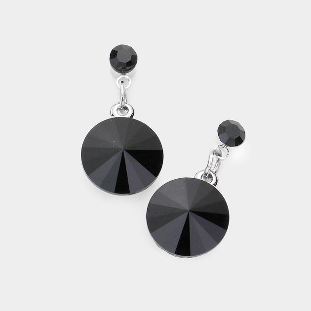 FASHNZFAB Crystal Drop Earrings Green 2