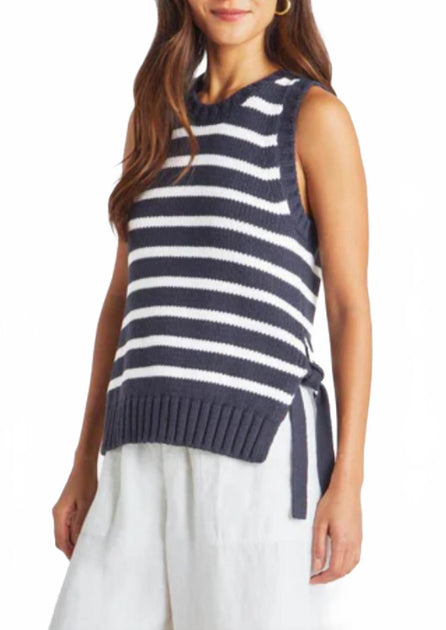 Splendid Zoey Tie Crewneck Tank Top Blue Medium 2