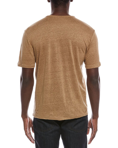 Vince Linen T-Shirt Brown Small 3