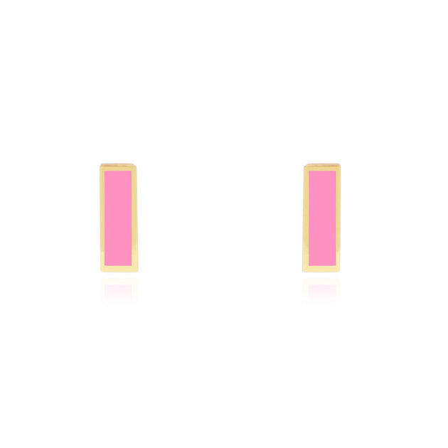 The Loavery Bar Stud Earrings Pink 2
