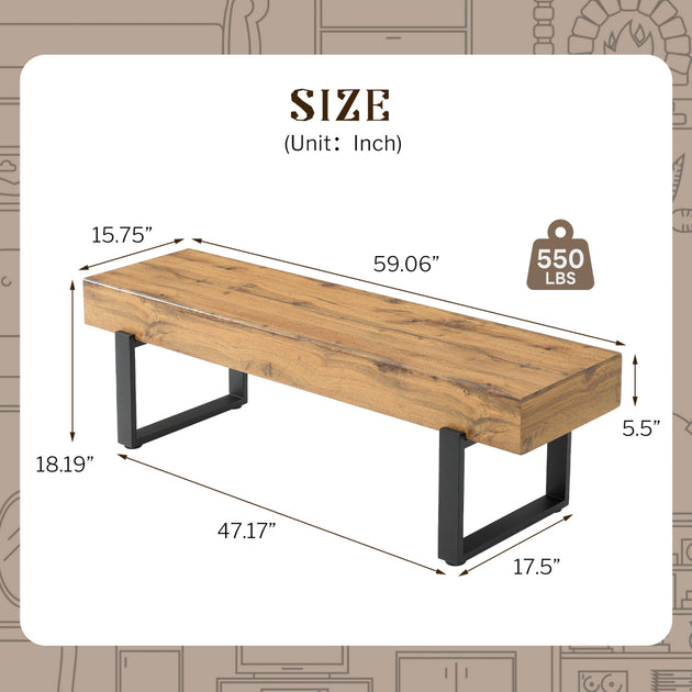 Streamdale Upholstered Bench Brown 150 cm 3