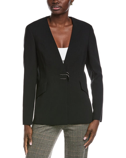 Akris Alize Wool Blazer Black US 8 2