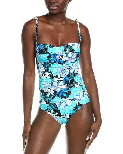 Nicole Miller One-Piece Swimsuit Blue XL 2