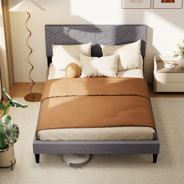 Hivvago Platform Bed Frame Gray 3