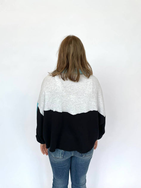 Show Me Your Mumu Cameron Pullover Zip Sweater Blue Medium 4