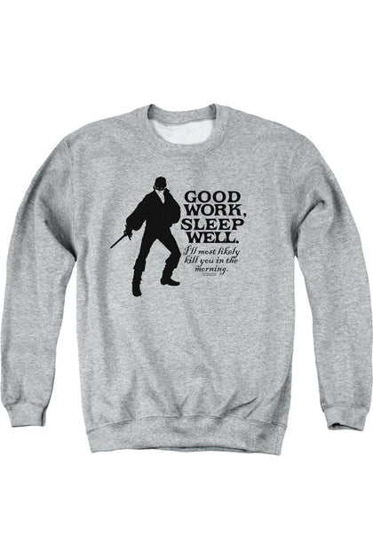 Gildan Princess Bride Good Work Crewneck Sweatshirt Gris Small 2