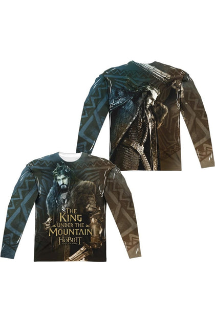 Gildan Hobbit King Front/Back Print Long Sleeve Crew Tee Green XXXLarge 2