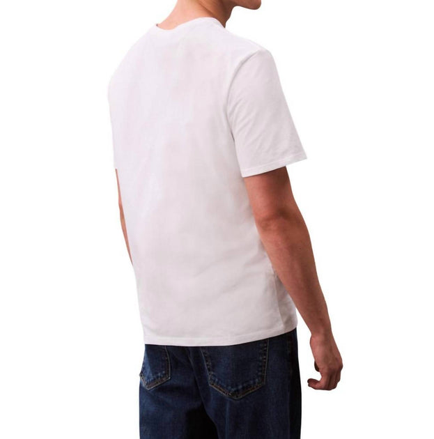 Calvin Klein T-Shirt Linear Text Logo Blanc Large 3