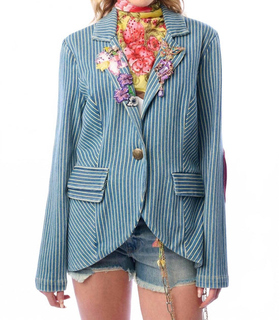 Aratta Alaia Denim Blazer Multi Small 2
