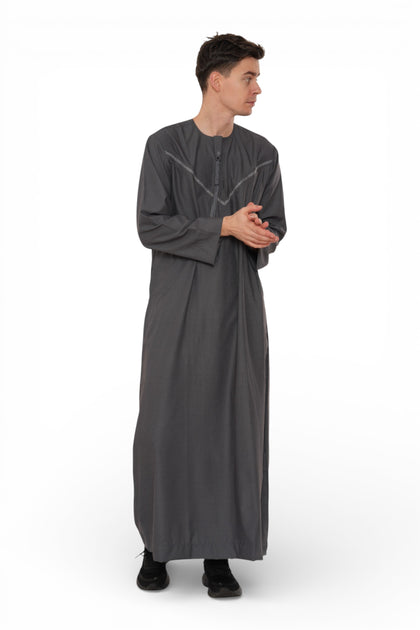 HM10 Moroccan Thobe Grey Large 3