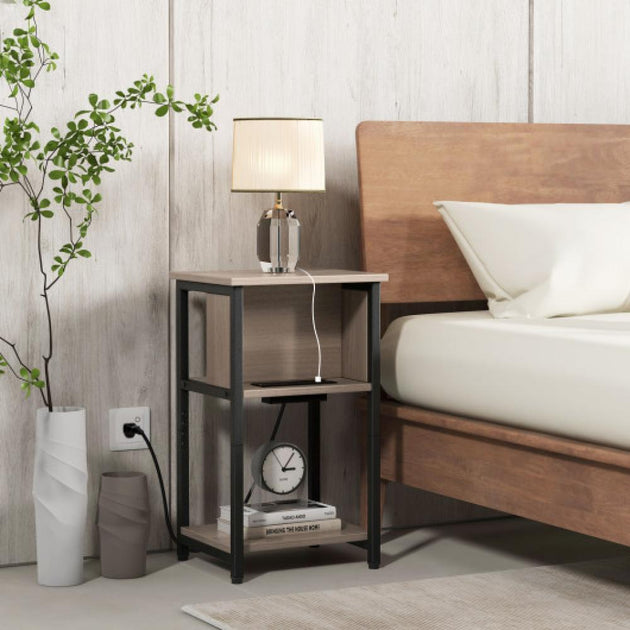 Hivvago 3-Tier End Table Gray 2