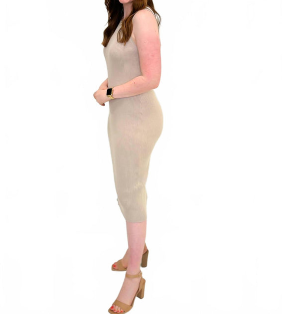 WISHLIST Briar Ribbed Kleid Beige Medium 3