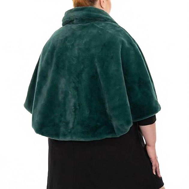 Nina Leonard Kunstfell Capelet Gold Plus Size 1X 3
