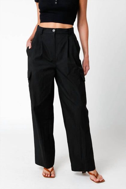 OLIVACEOUS Arwen Pleated Pants Black Medium 2