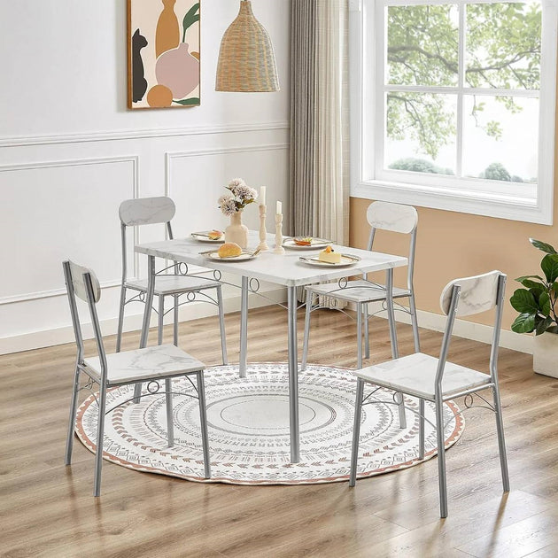 Hivvago 5-Piece Dining Set White 4