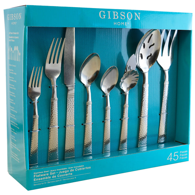Gibson Prato Flatware Set 45 Piece Silver 2