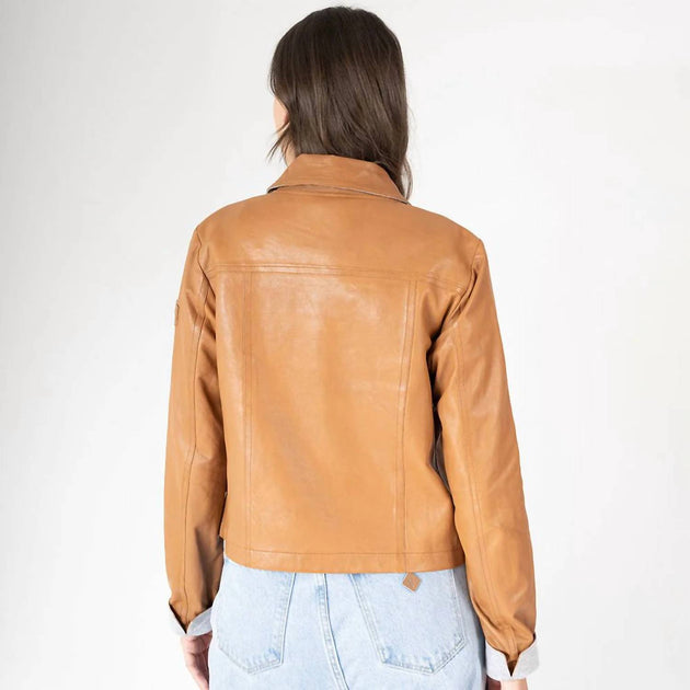 MAURITIUS Lefei RF Leather Jacket Brown Medium 3