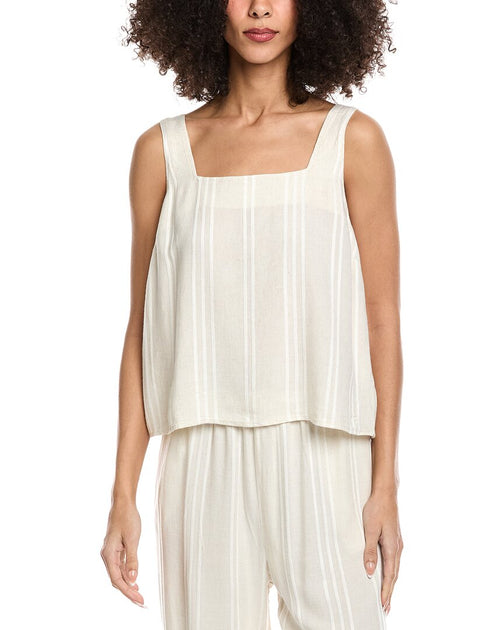 Bella Dahl Button Back Linen-Blend Tank Beige XSmall 2