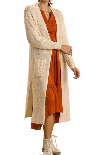 Umgee Warm Embrace Cardigan Brown Small 2