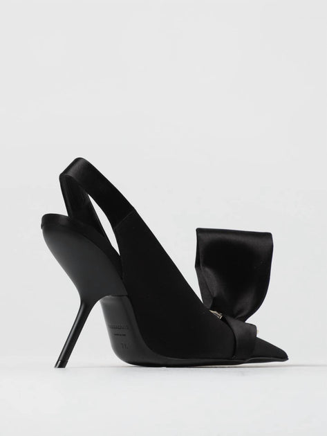 Salvatore Ferragamo Erica Slingbacks Satin Black US 7.5 4