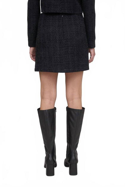 The Workshop Studio Mia Tweed Mini Skirt Grey Large 4