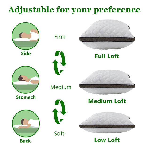 Hivvago Standard Bed Pillow White 20x26 4