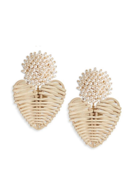 Neely Phelan Heart Drop Earrings White One Size 2