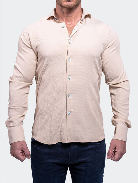 Maceoo Einstein Resistance Dress Shirt Brown Small 2